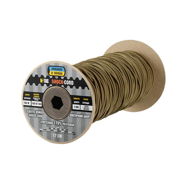 M-TAC Paracord Shock-Cord Coyote 3mm 100 m – galvenais skats