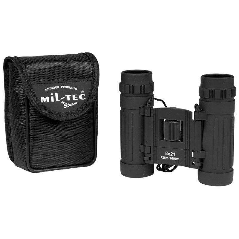 Binoklis salokāms - MilTec 8 X 21, melns — attēls 1