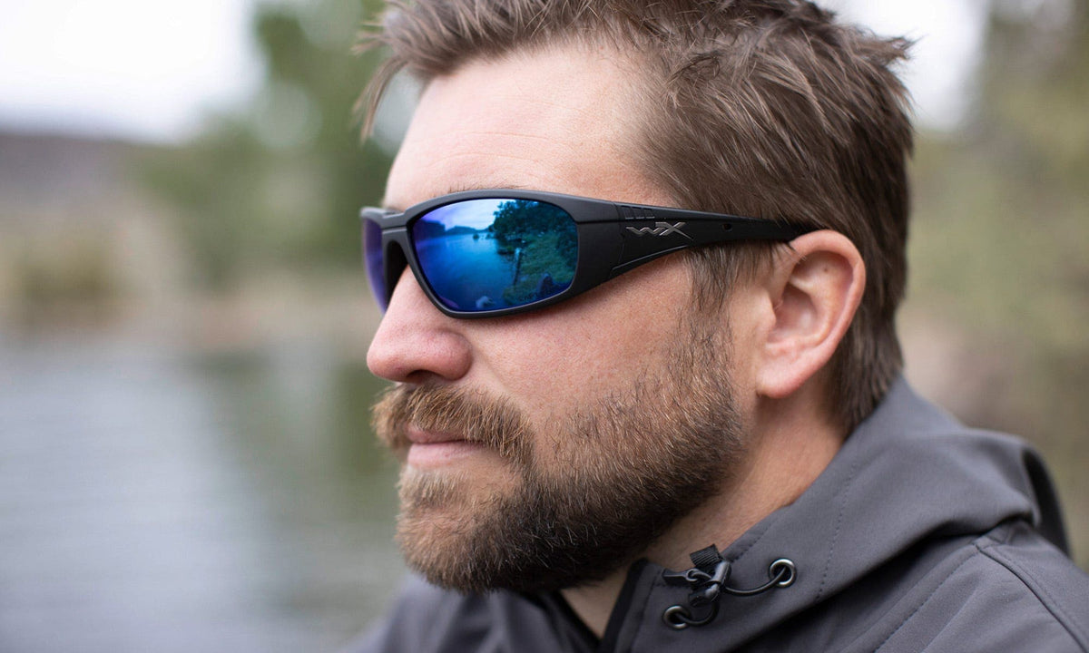 Brilles WileyX BOSS Captivate Pol Blue Mirror Matte Black Frame