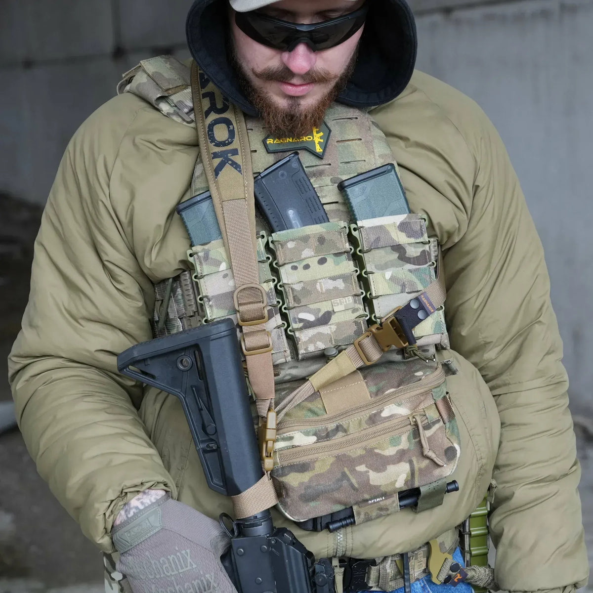 Trīs Punktu Polsterētā Ieroča Siksna RAGNAROK KRAKEN Sling Coyote — attēls 4
