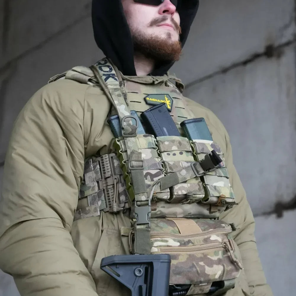 Trīs Punktu Polsterēta Ieroča Siksna RAGNAROK Kraken Gen II ar Karabīni Olive — attēls 13