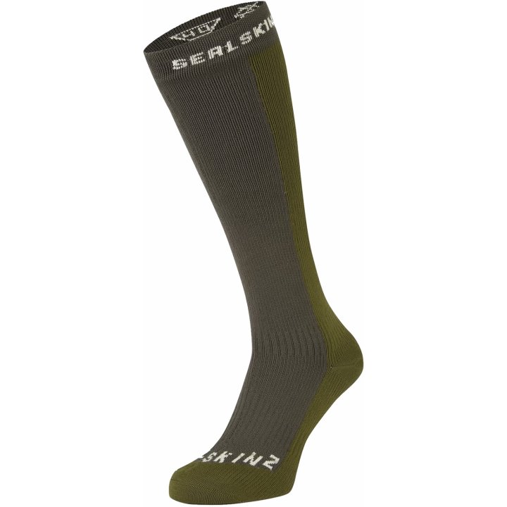 Ūdensizturīgas Ziemas Zeķes SEALSKINZ Waterproof Cold Weather Knee Length Sock Olive WORSTEAD