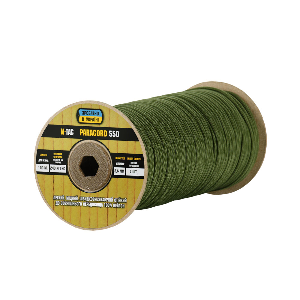 M-Tac Paracord 550 Type III, 100 m – Olive – galvenais skats