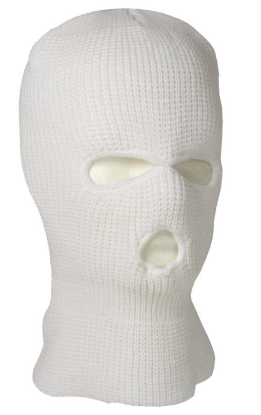 Balaklava, ziemas , balta - WHITE 3-HOLE ACRLYIC BALACLAVA — Mil-Tec — attēls 1
