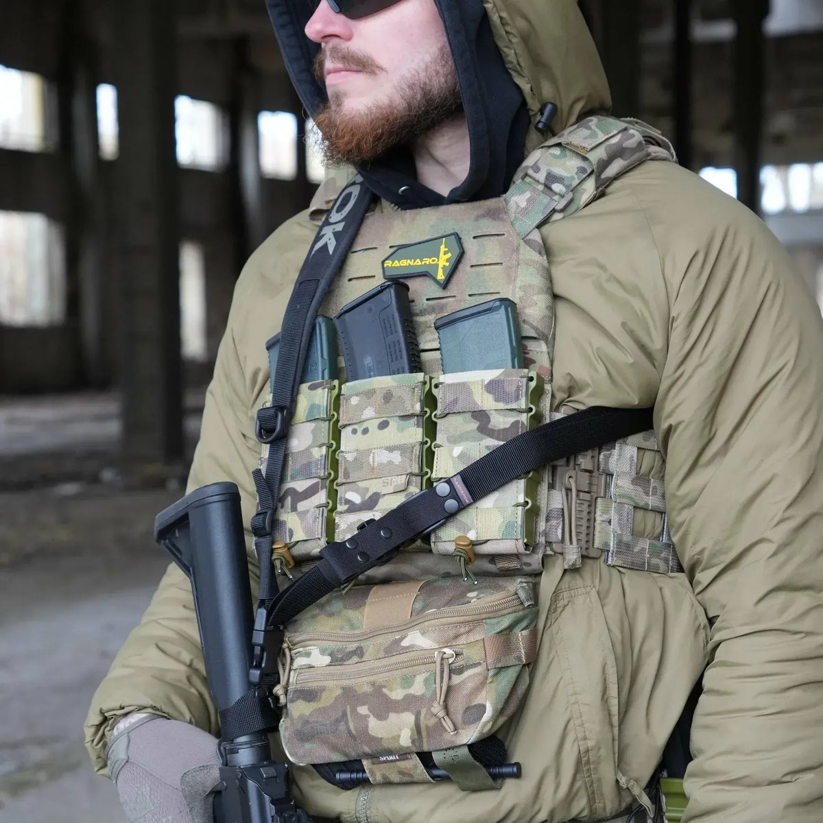 Trīs Punktu Polsterētā Ieroča Siksna RAGNAROK KRAKEN Sling Black — attēls 4